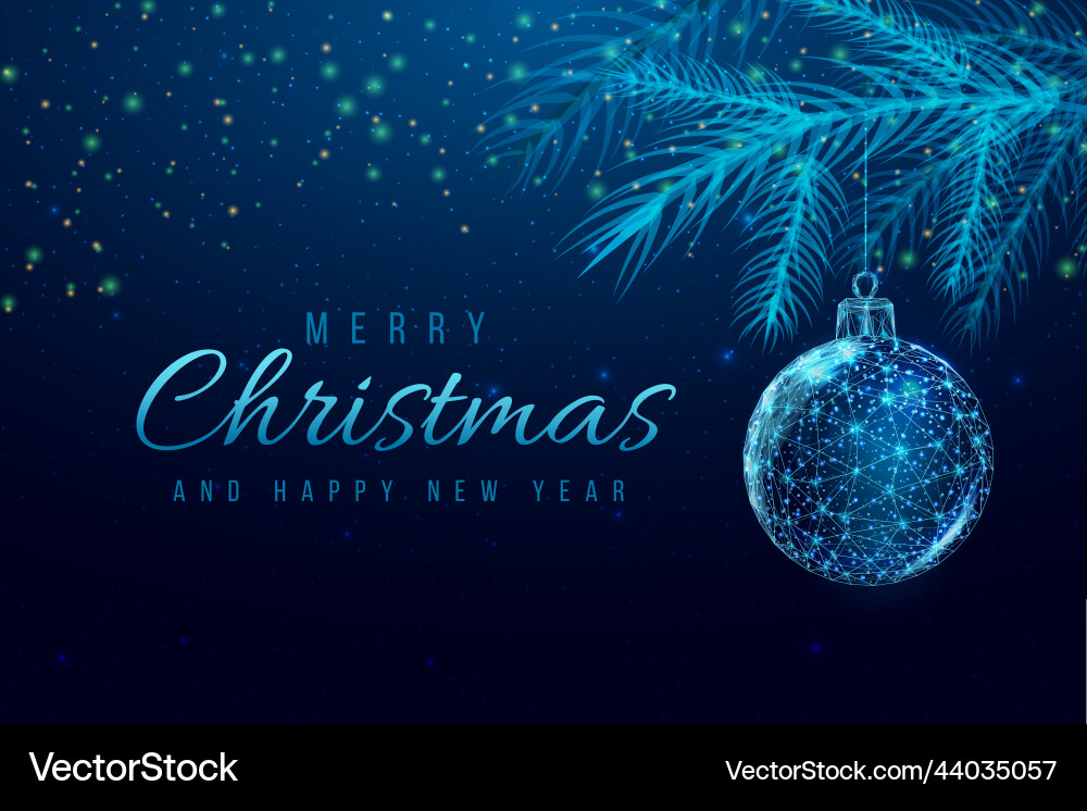 Wireframe christmas ball and tree Wireframe christmas ball and tree vector image