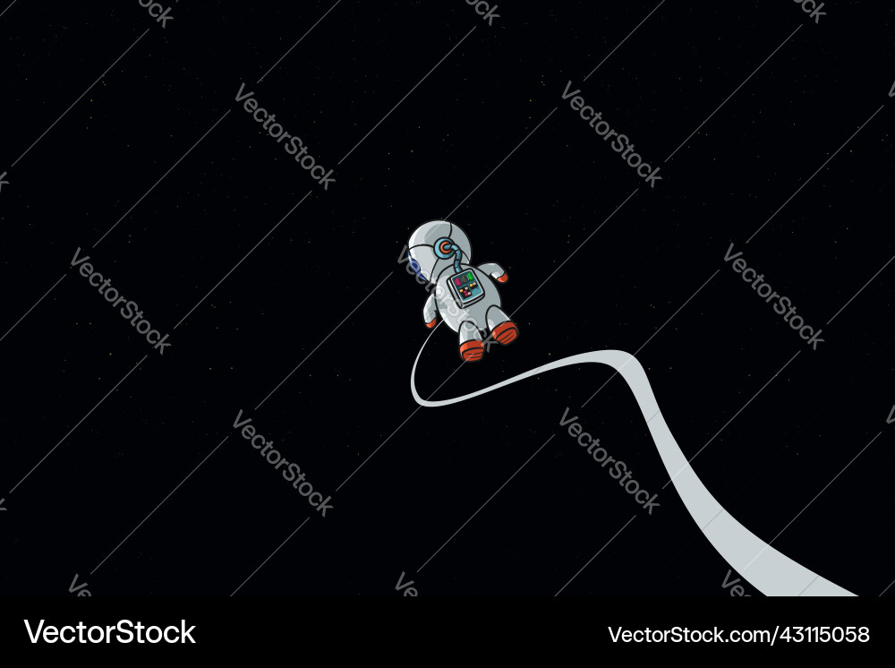 Astronaut Floating in Space vector image