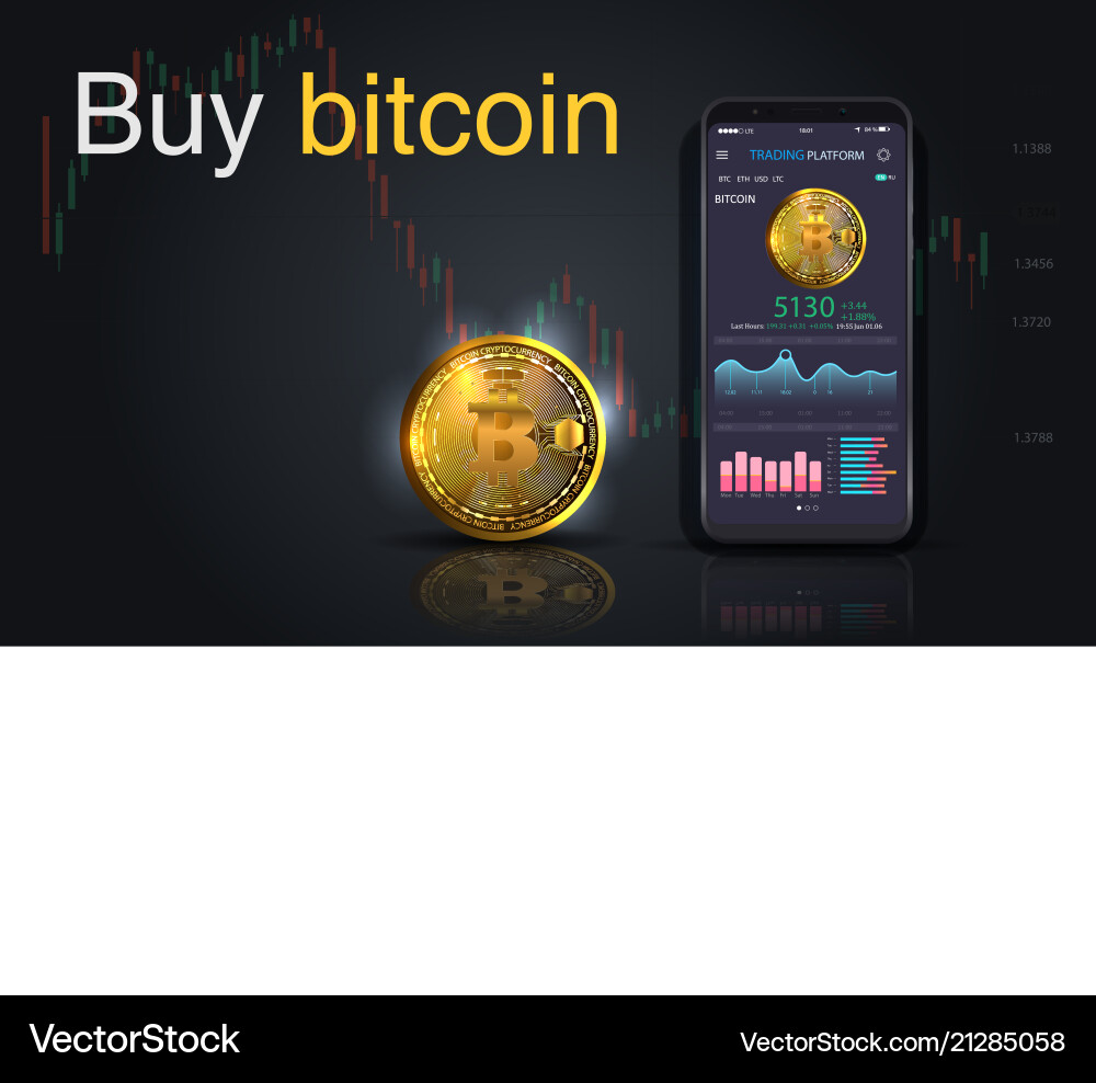 Bitcoin Payment & Crypto App – Royalty-Free Vector | VectorStock