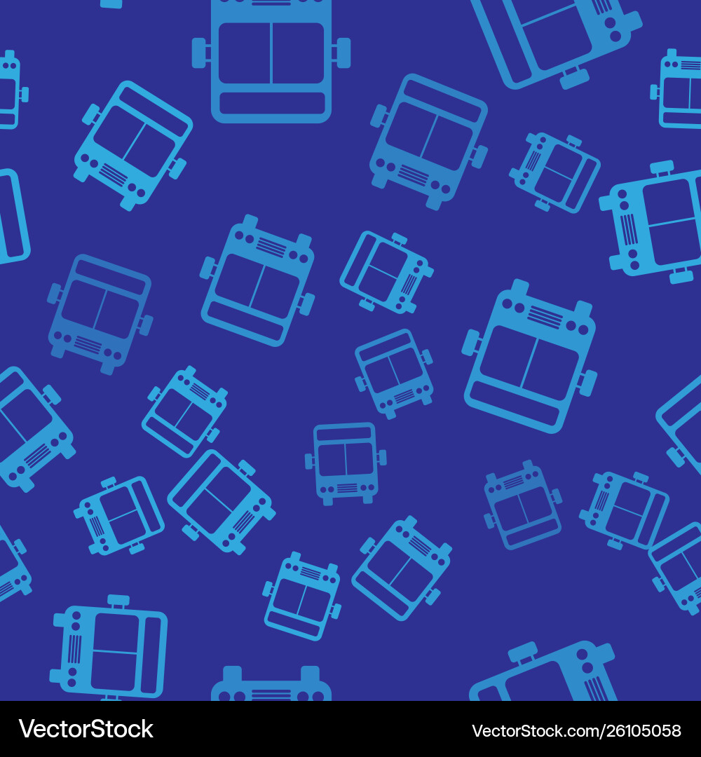 Blue bus icon isolated seamless pattern on Vector Image