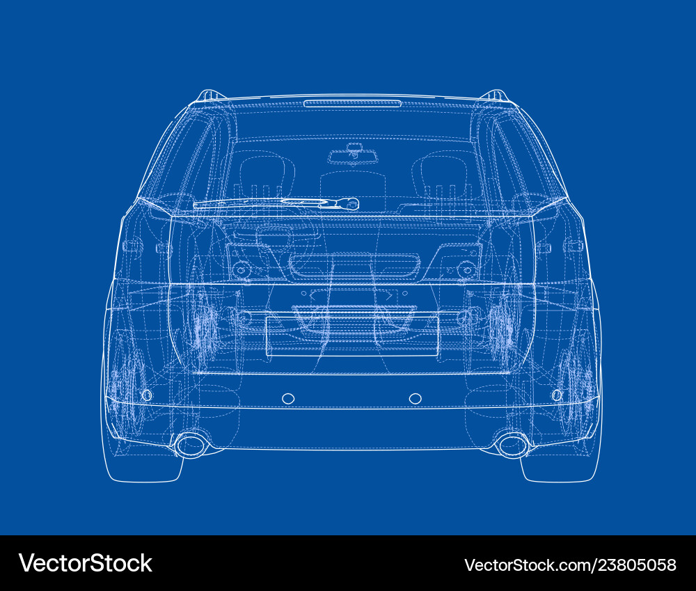 Concept car rendering of 3d Concept car rendering of 3d Vector Image
