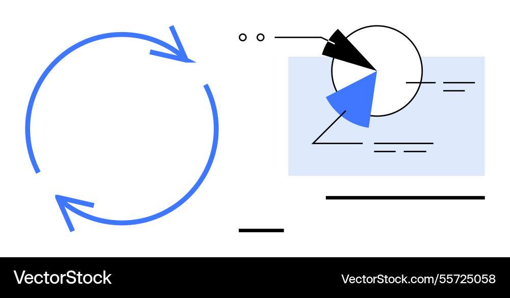 Data analysis and process cycle with arrows Data analysis and process cycle with arrows vector image