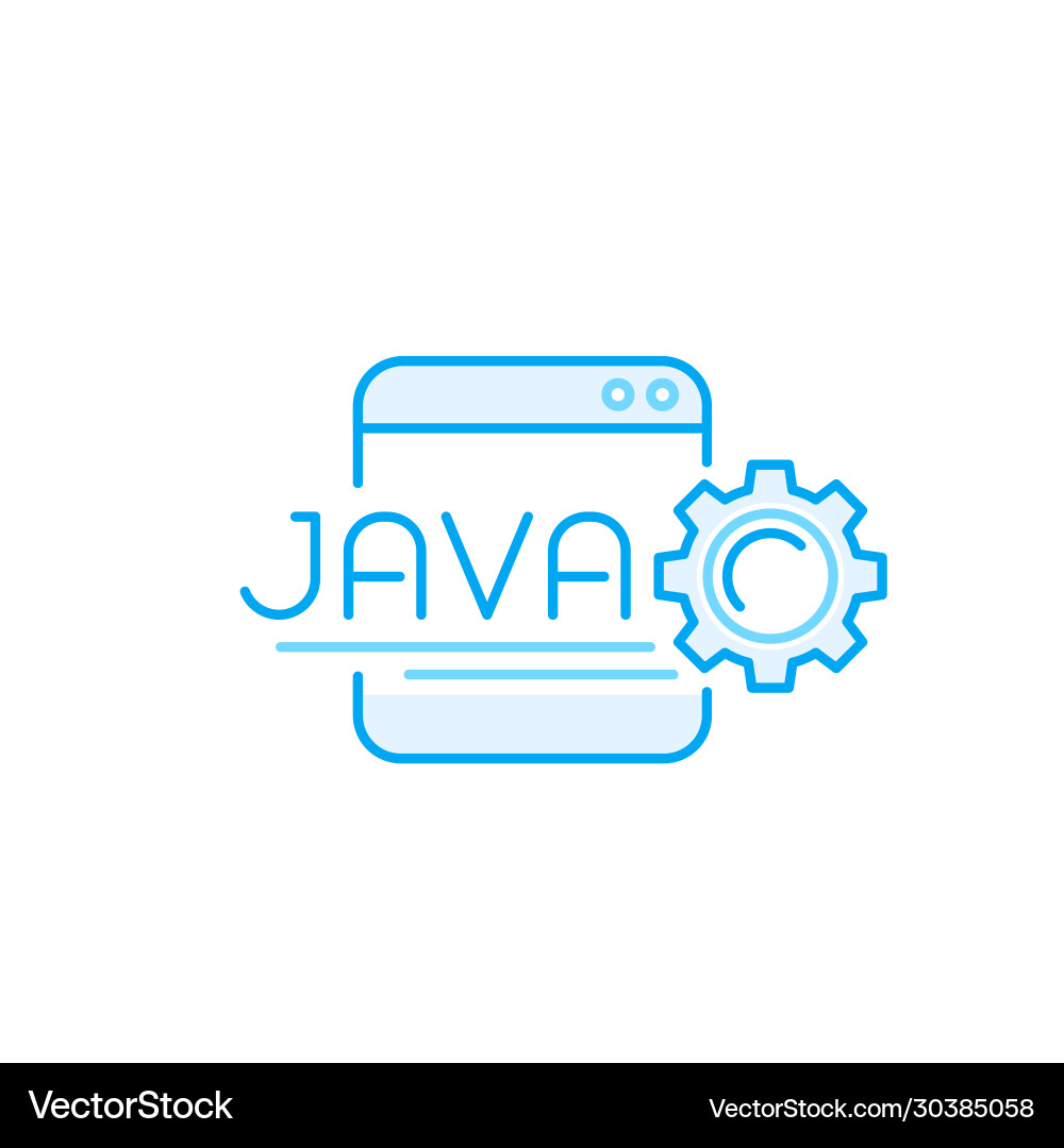 Java coding line icon vector image