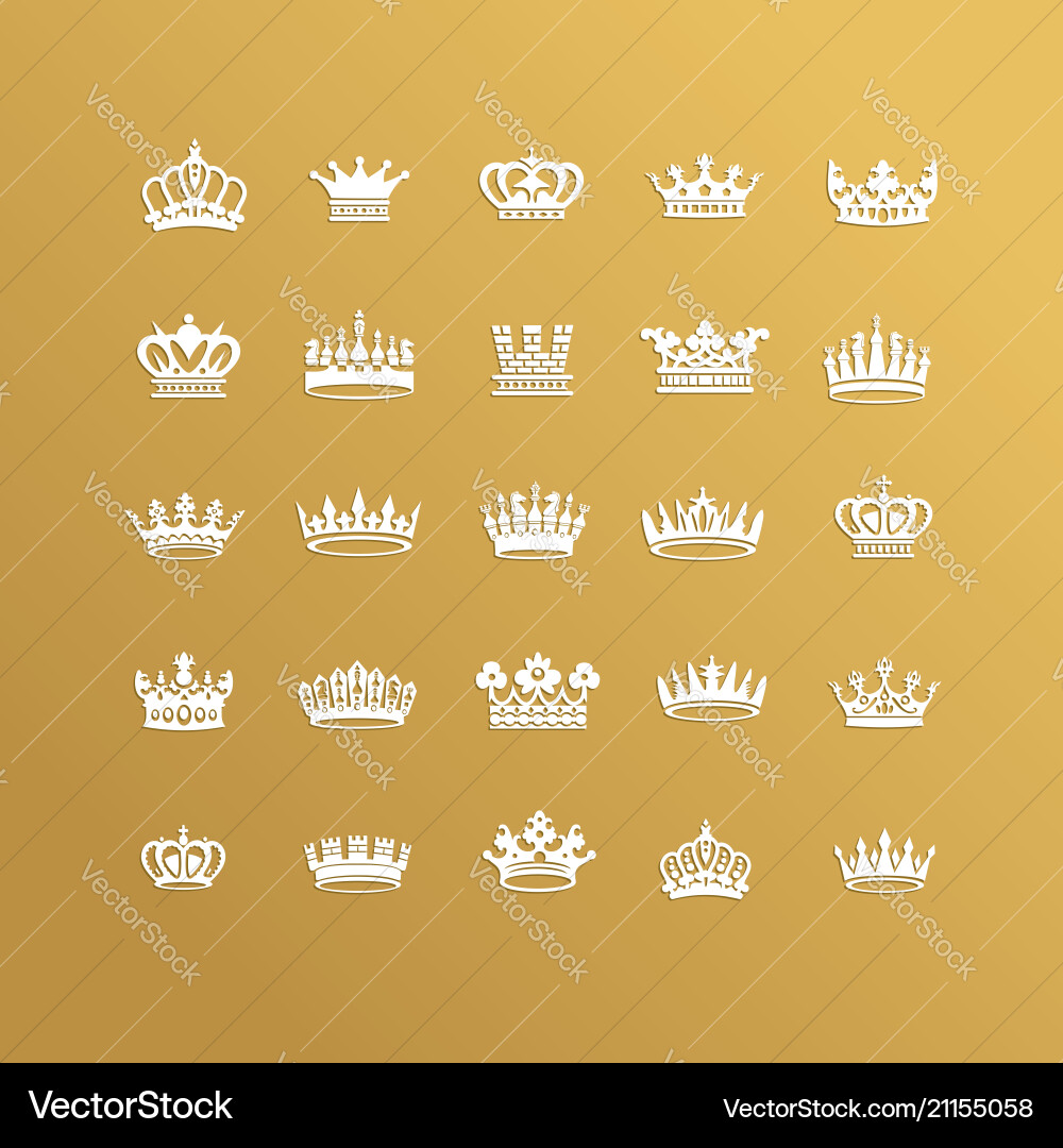 King and queen crowns symbols vector image