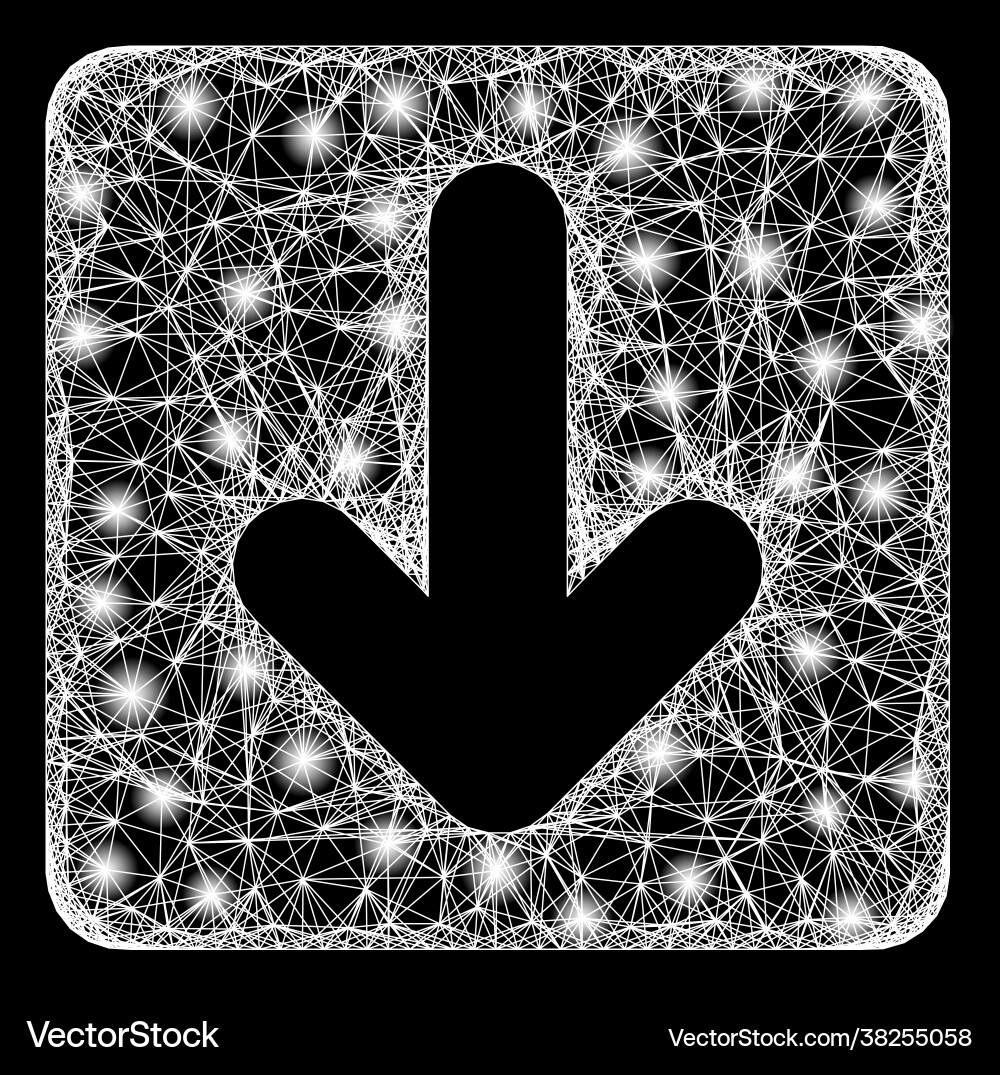 Net down cursor mesh with bright flash nodes vector image