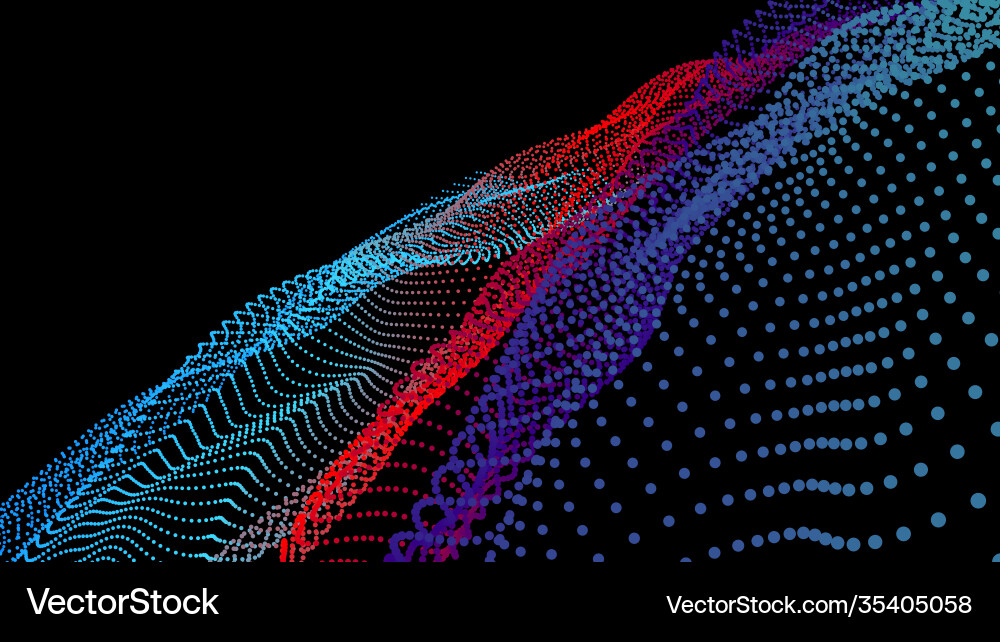 Node 3d data array dots organized to network Node 3d data array dots organized to network Vector Image