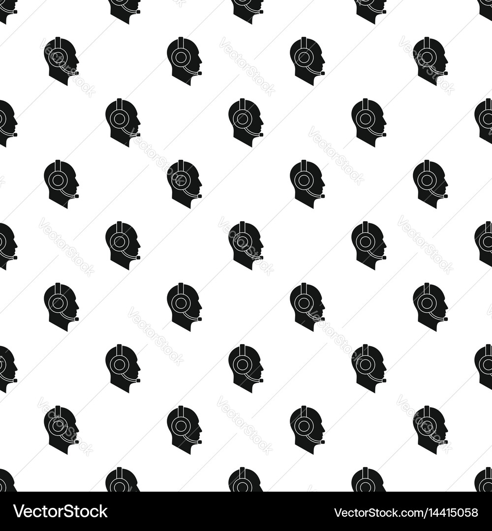 Operator in headset pattern vector image