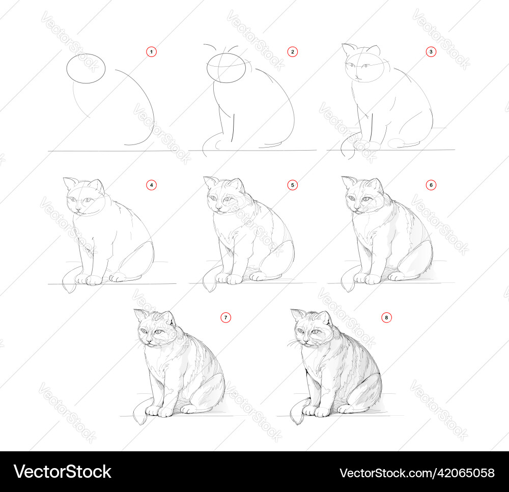 Page shows how to learn draw sketch of sitting Page shows how to learn draw sketch of sitting vector image