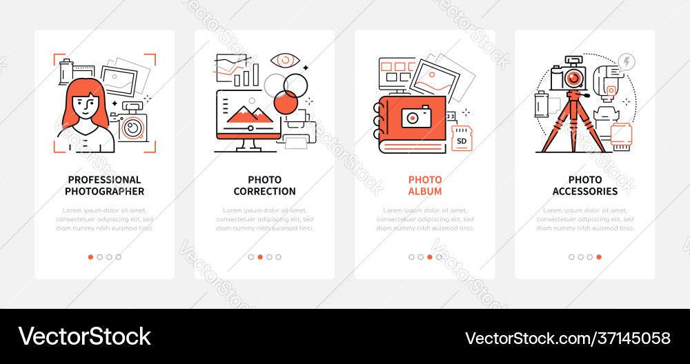 Photography - modern line design style web banners vector image