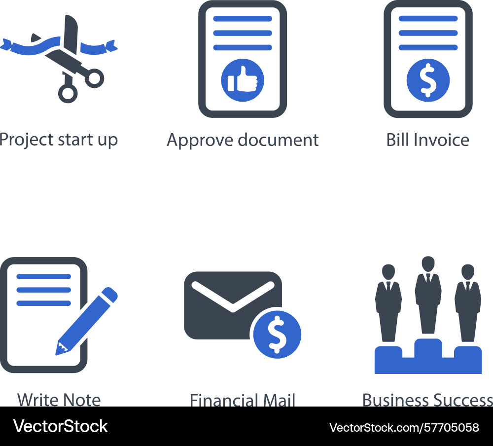 Project start up approve doc bill invoice write Vector Image