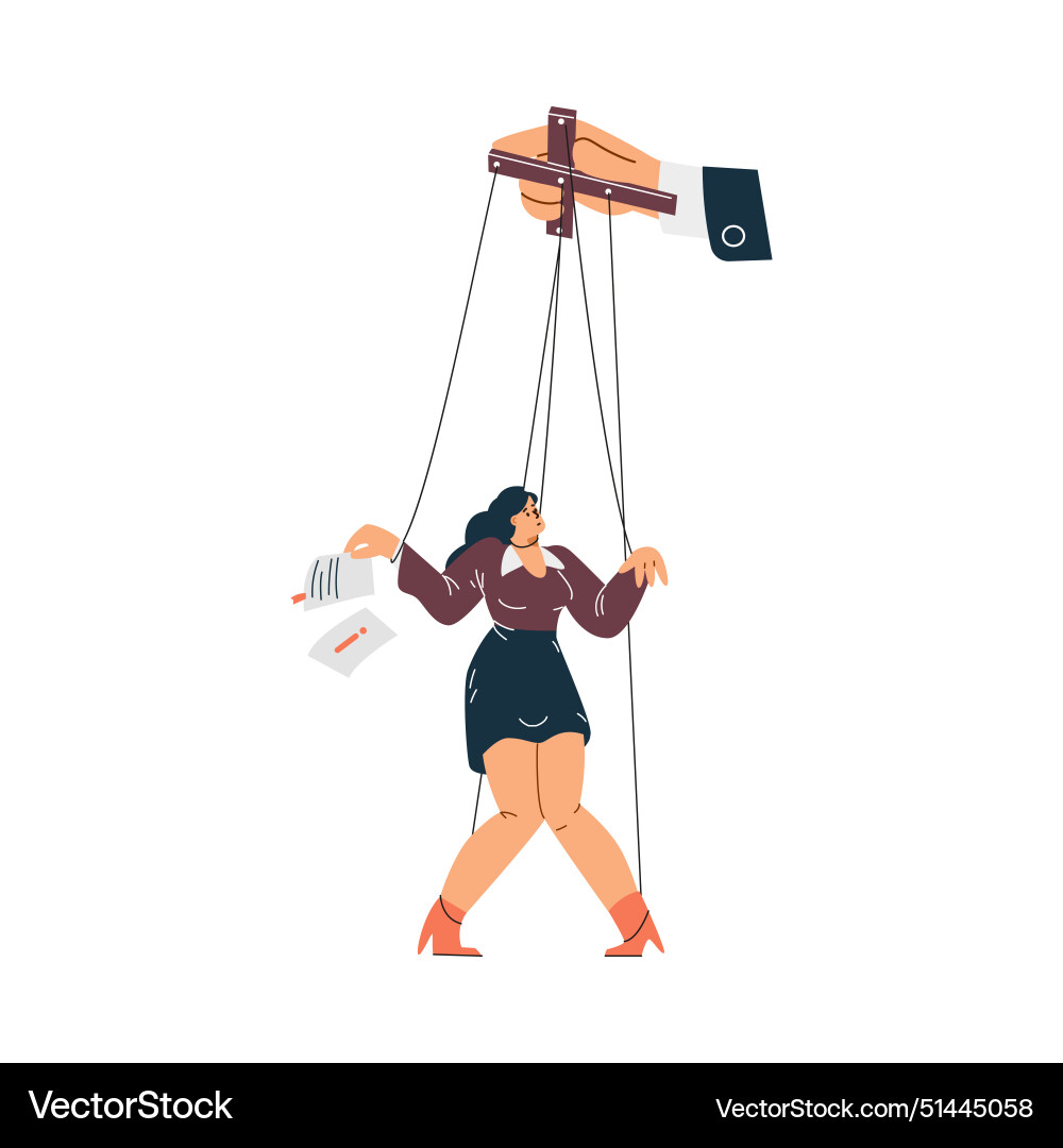 Puppeteer controls the character Puppeteer controls the character vector image