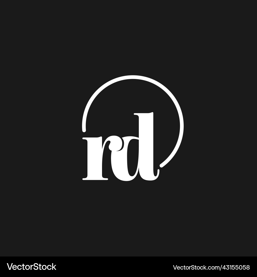 Rd logo initials monogram with circular lines Rd logo initials monogram with circular lines vector image