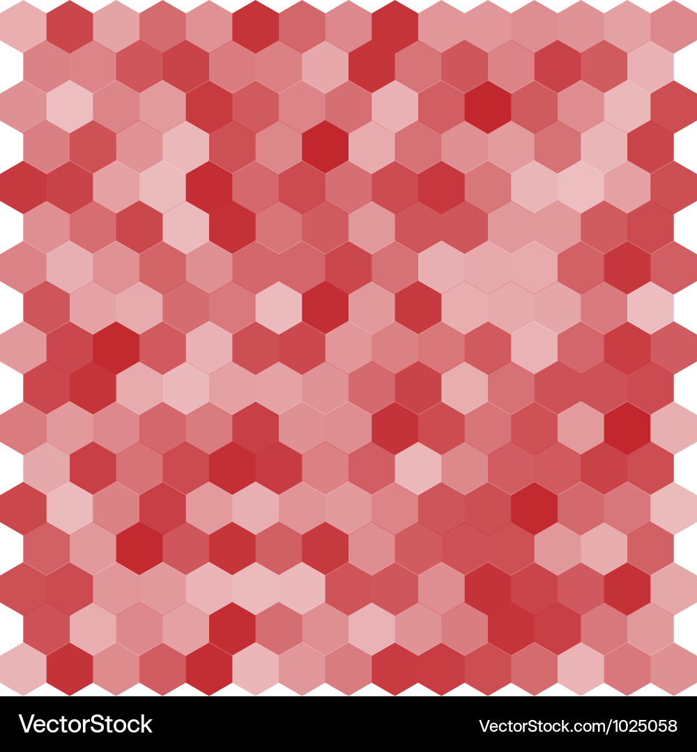 Red Hexagon Pattern Background vector image