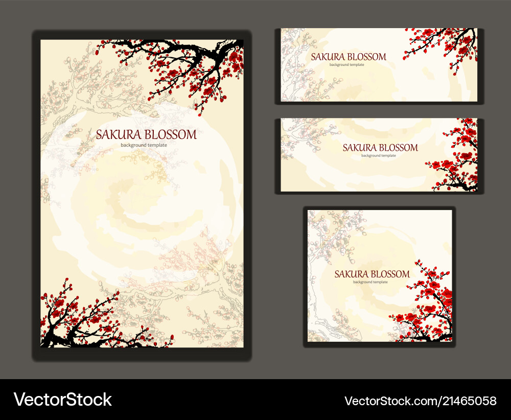 Sakura Blossom Template Vector Image