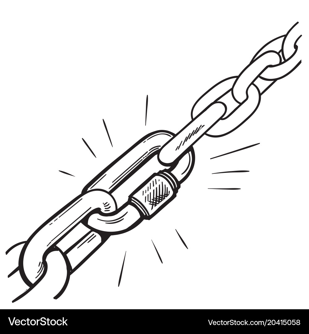Spring Hook with Chain Link vector image