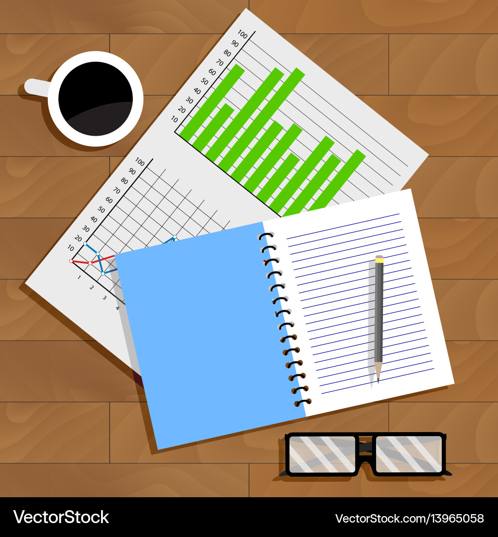 Working with data chart Working with data chart vector image