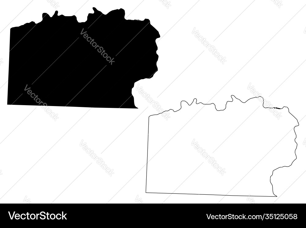 Yadkin County, North Carolina Map Vector Image