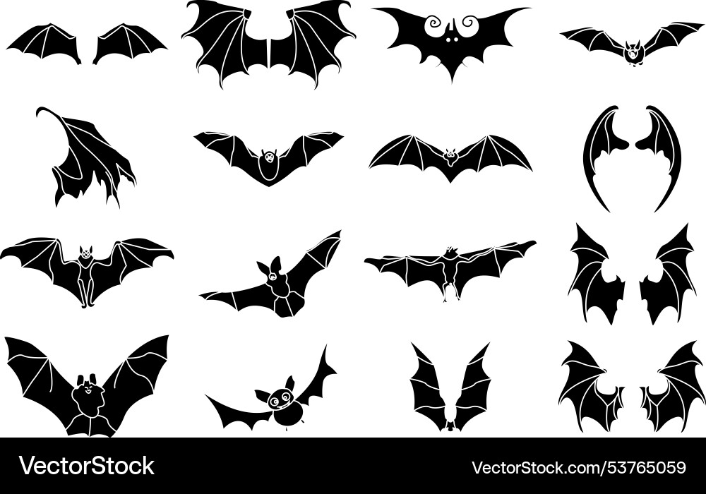 Bat Silhouette Lizenzfreies Vektorbild VectorStock