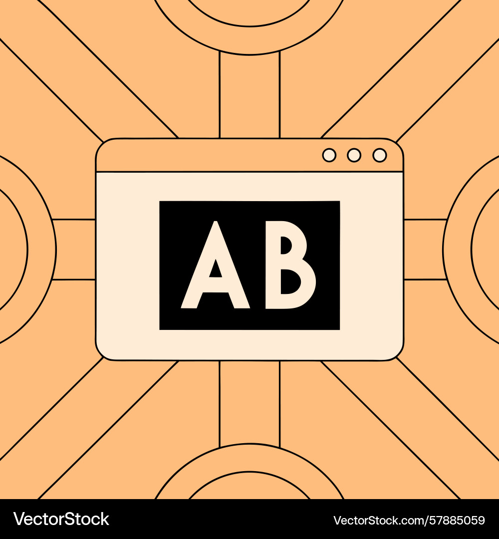 Beige window with black rectangle displaying vector image