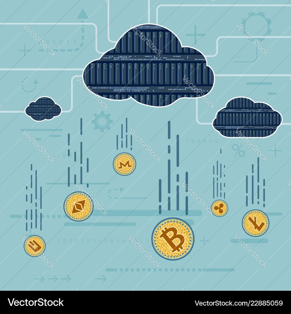 Blockchain and mining Blockchain and mining vector image