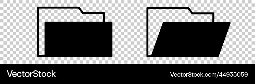 Closed and open folder icons Closed and open folder icons vector image