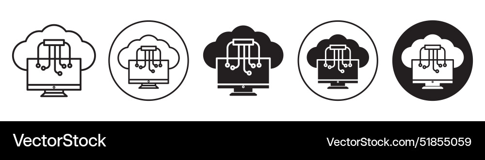 Cloud computing icon set collection for web vector image