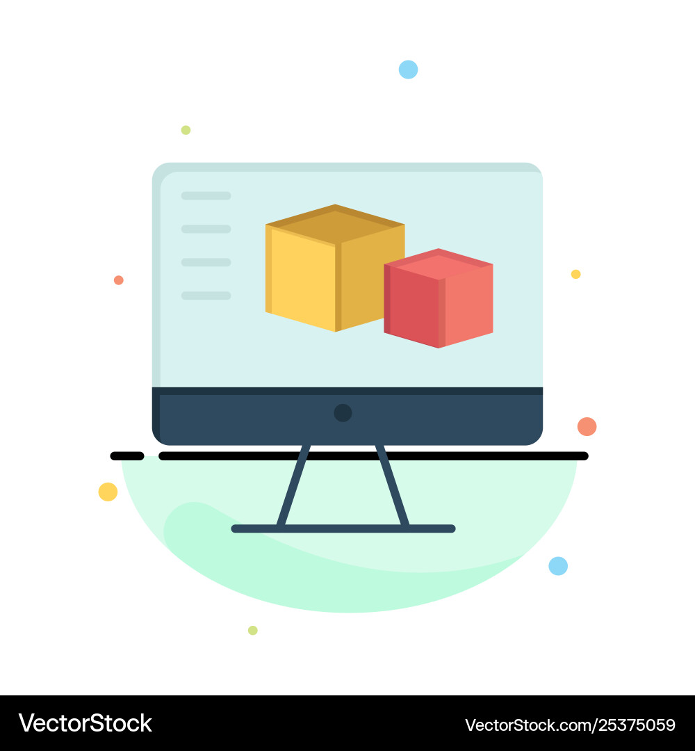Computer monitor box computing abstract flat Computer monitor box computing abstract flat Vector Image