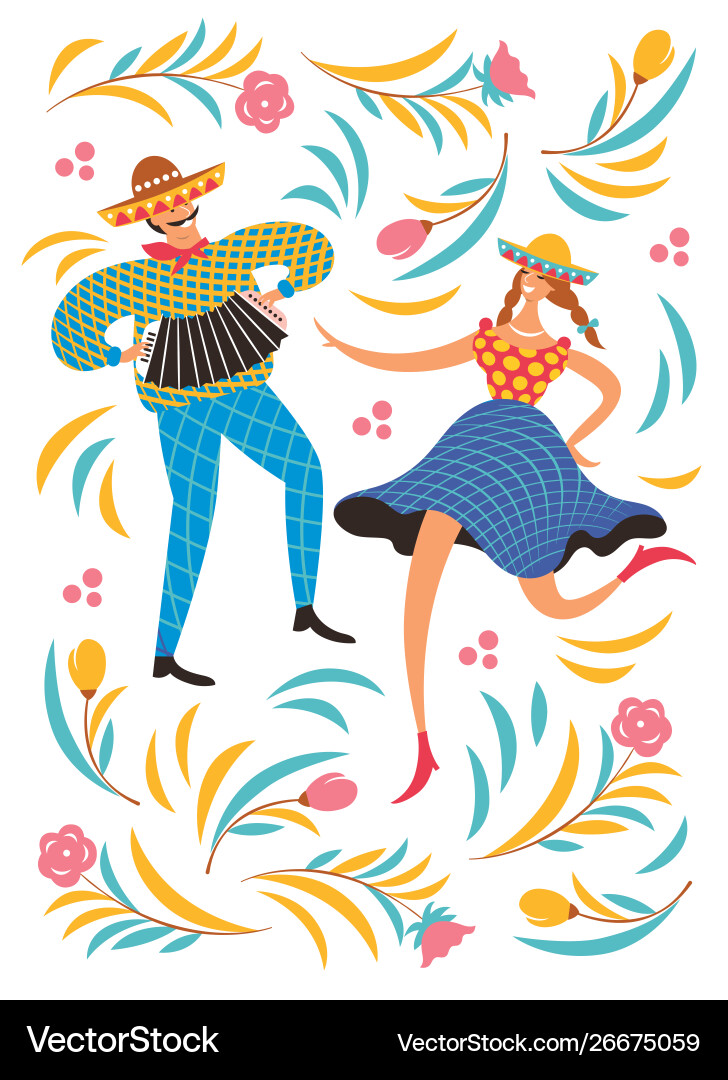 Dansing man and woman Dansing man and woman vector image