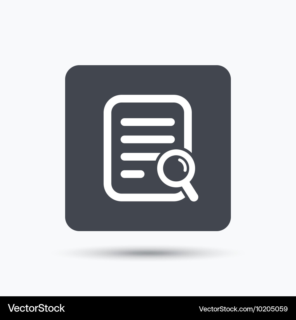File search icon document page with magnifier vector image