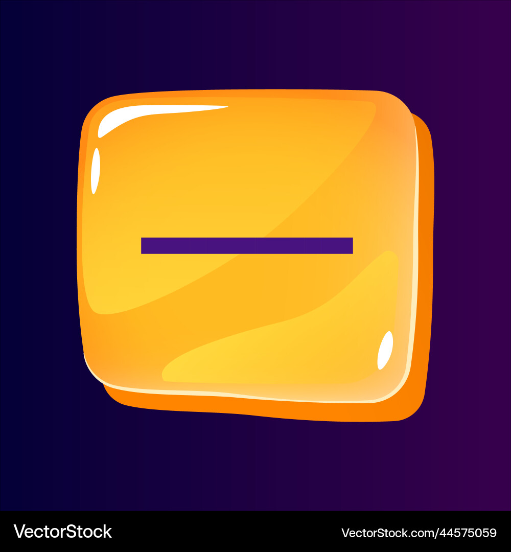 Minus sign glossy ui button with pixelated color Minus sign glossy ui button with pixelated color vector image