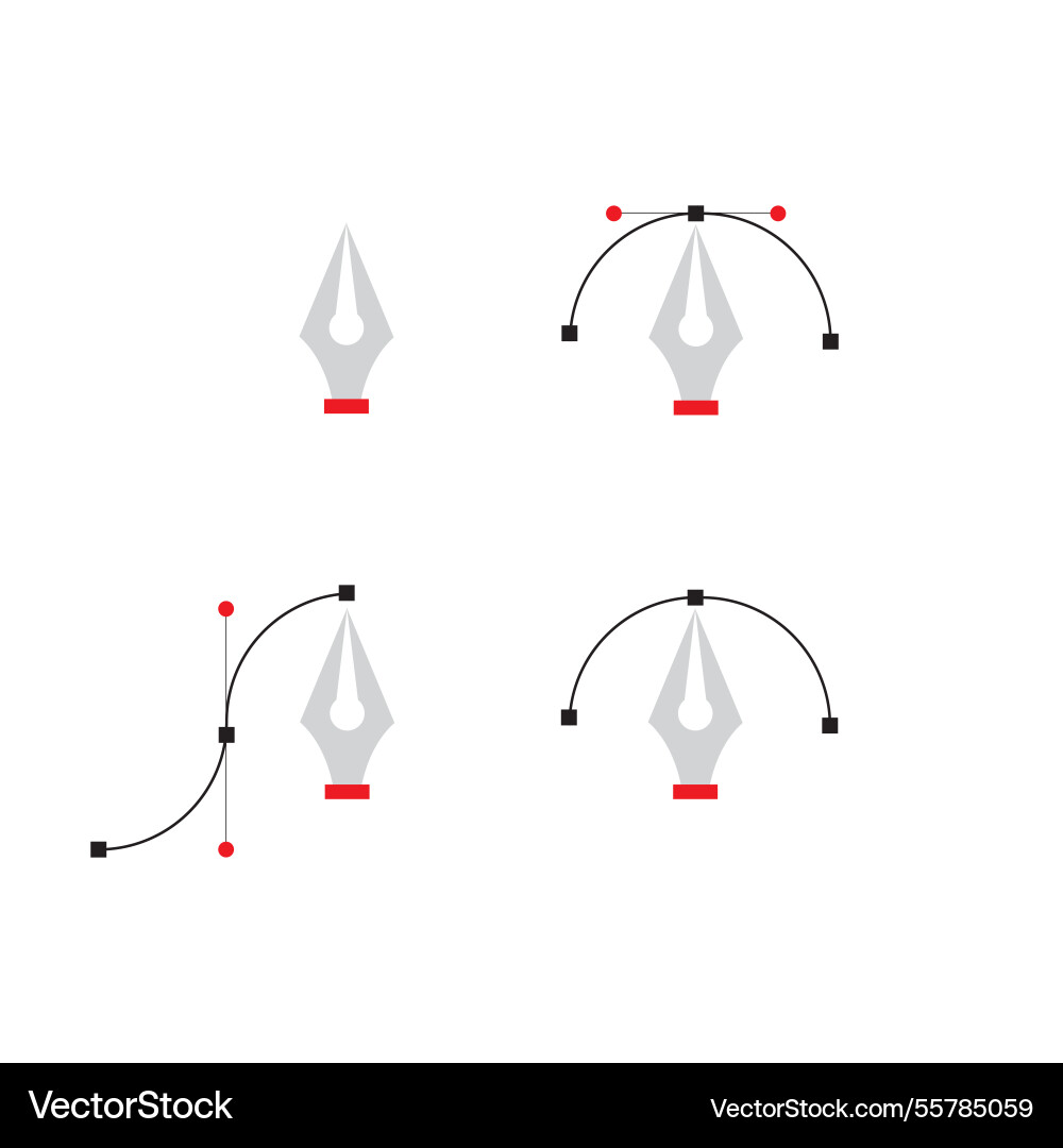Pen tool cursor computer graphics Pen tool cursor computer graphics vector image