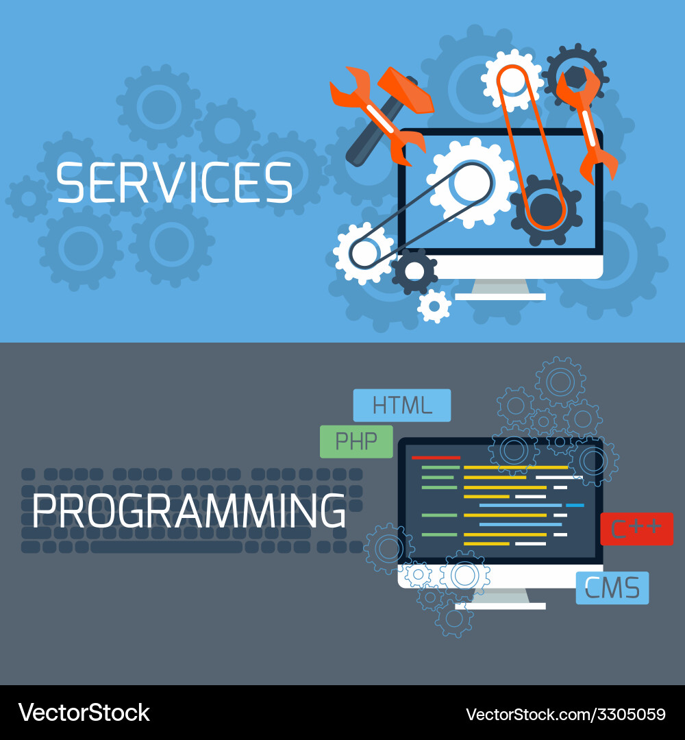 Programming & Services Technology Concepts vector image