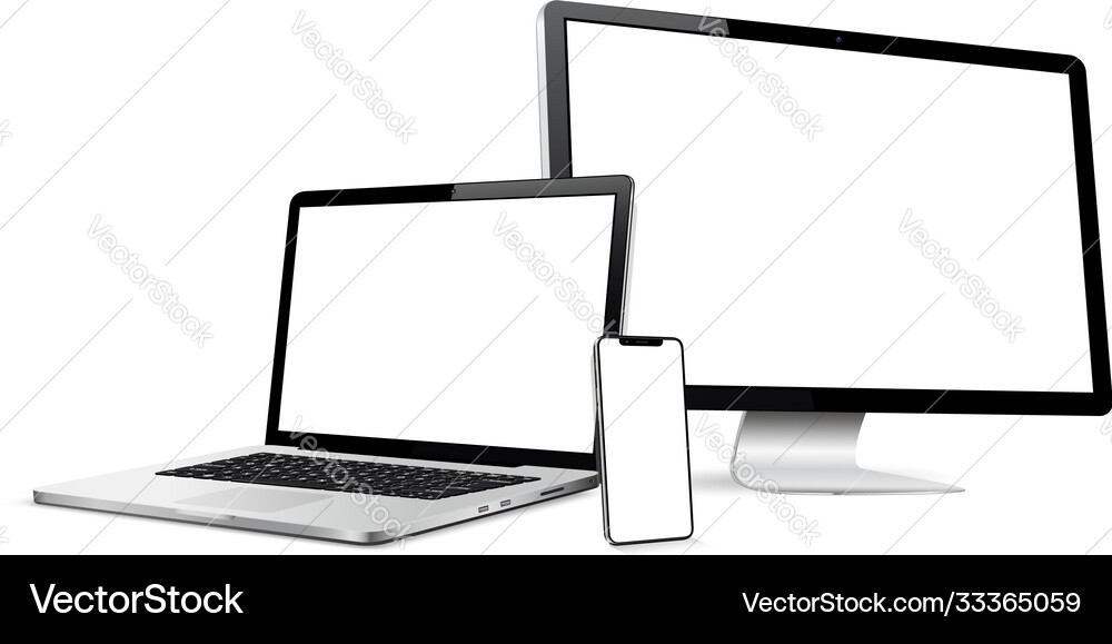 Responsive web design computer display laptop Responsive web design computer display laptop Vector Image