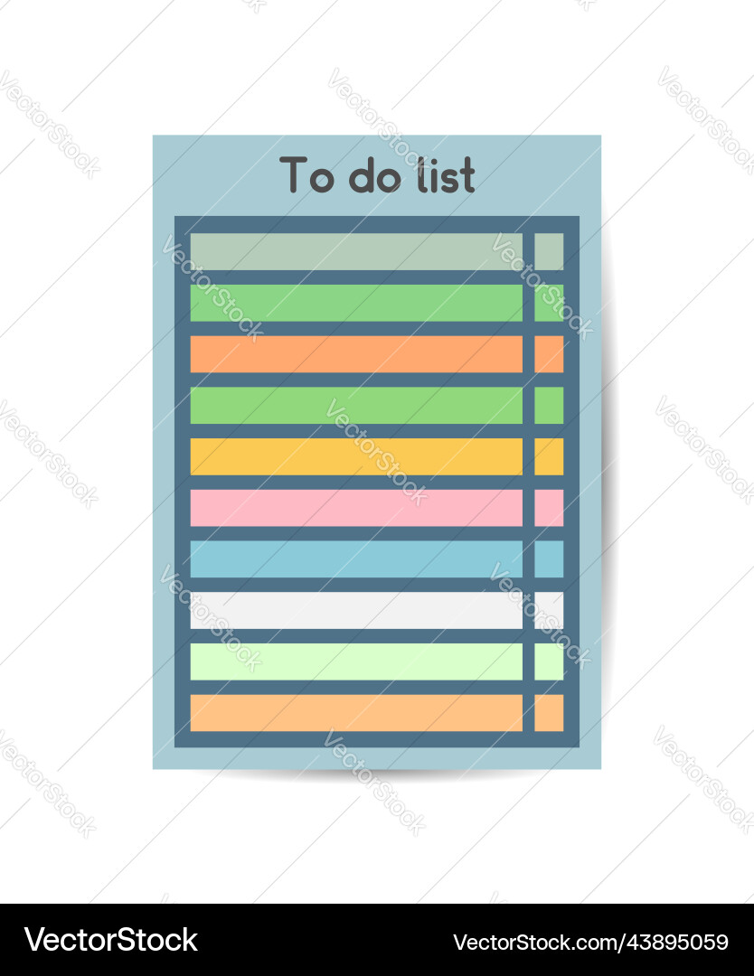 To do list numbered with check box and lines Vector Image