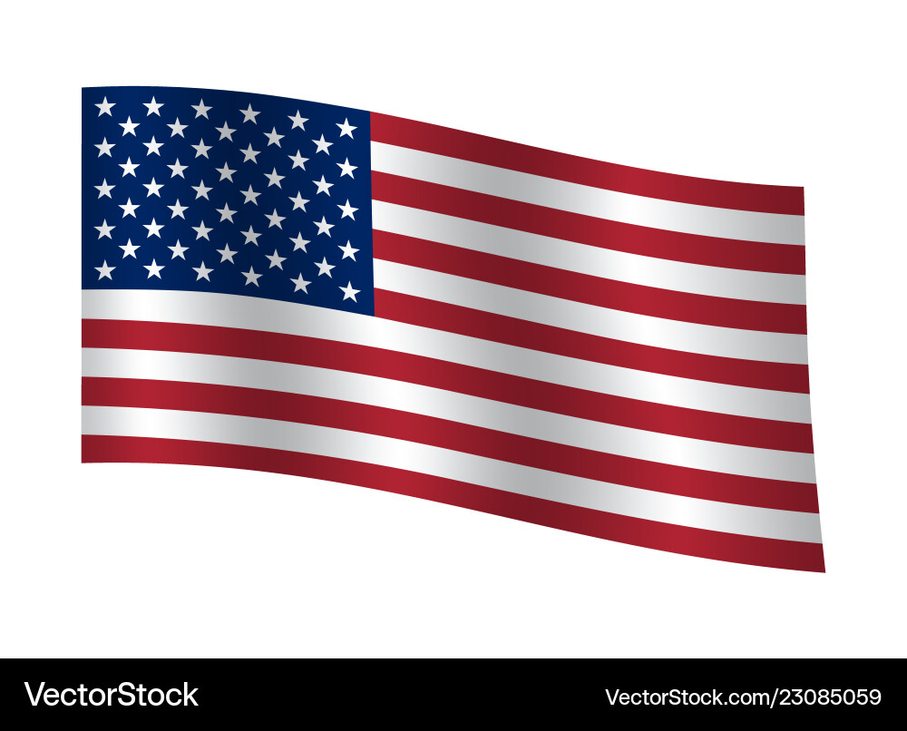 United States Flag - Waving Vector Image