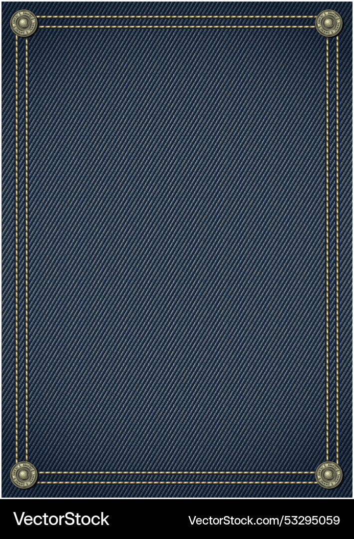 Vertical rectangular frame in denim style Vertical rectangular frame in denim style vector image