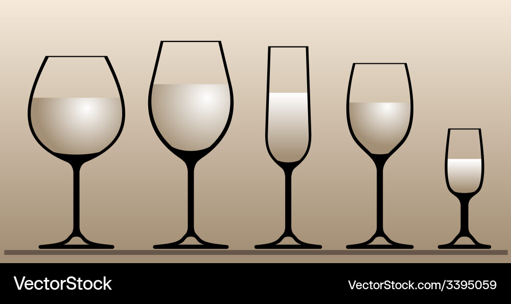 Wine glasses Royalty Free Vector Image - VectorStock