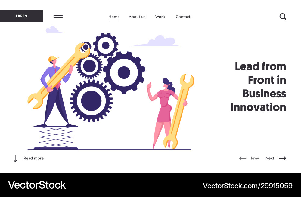 Working routine process and teamwork website Working routine process and teamwork website vector image