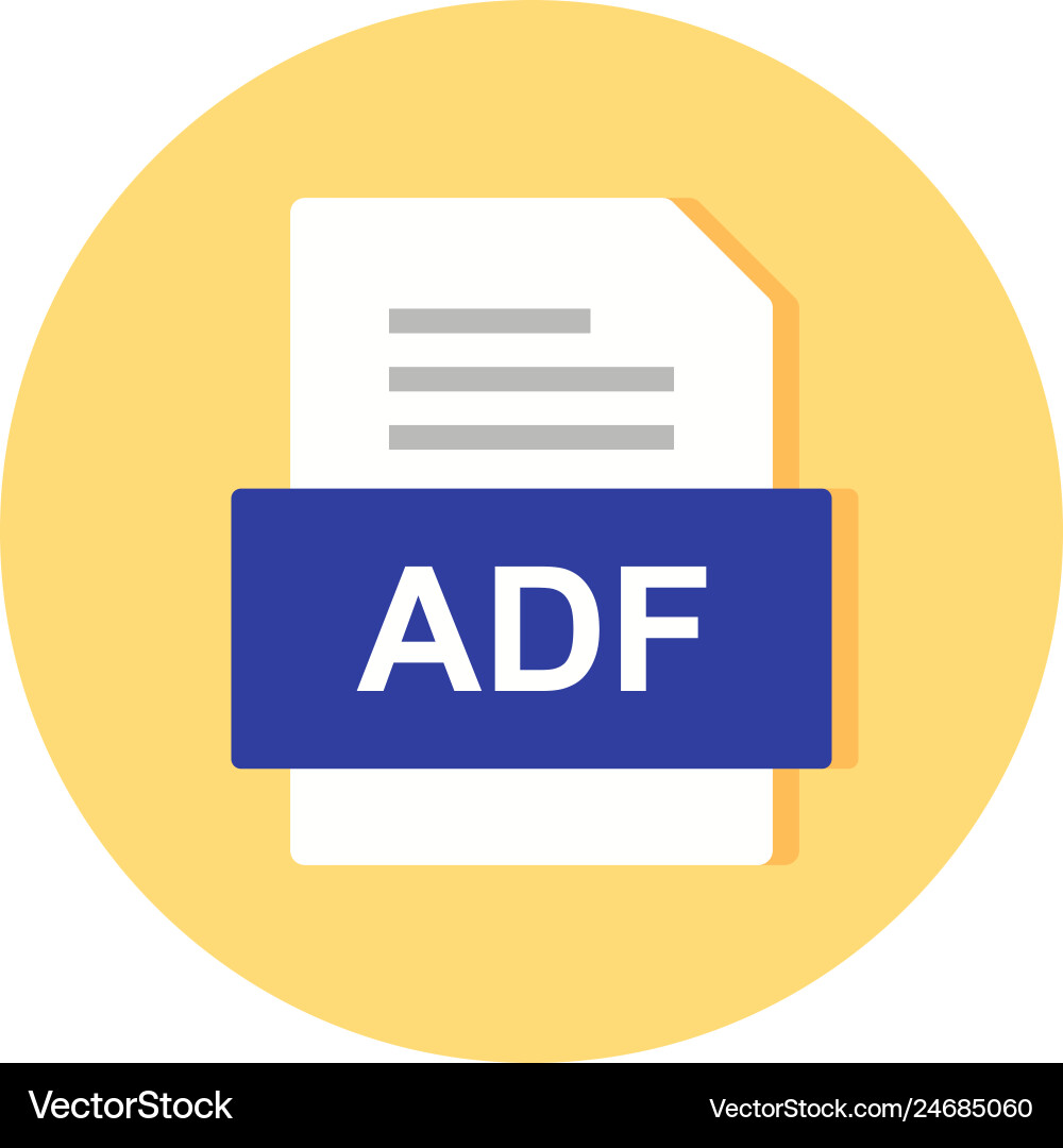 Adf file document icon vector image