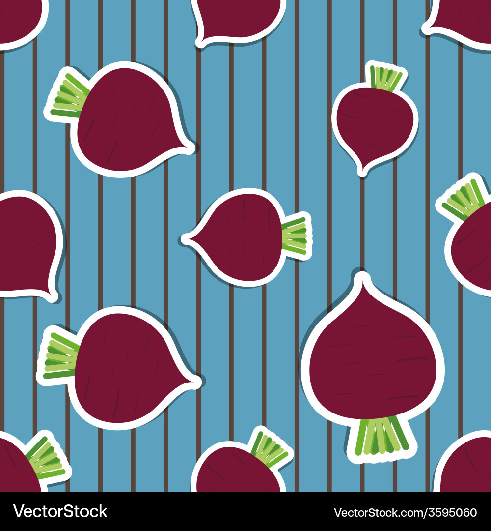 Beet pattern seamless texture with beetroot vector image