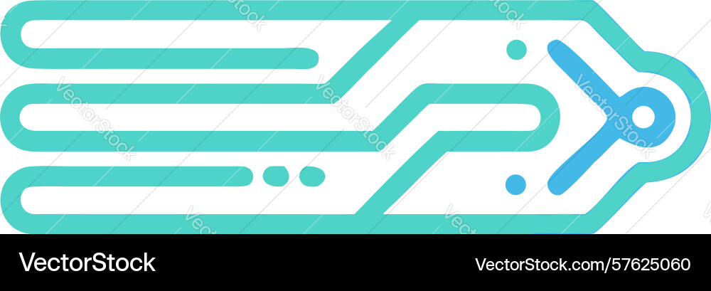 Circuit path arrow icon digital flow direction vector image