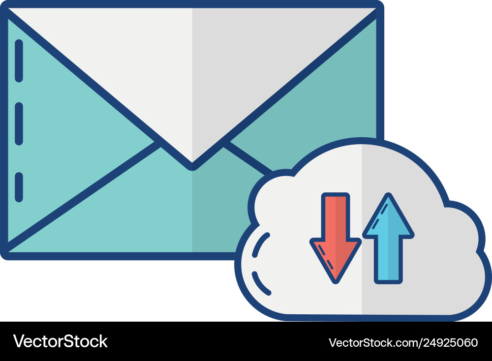 Cloud computing data email vector image