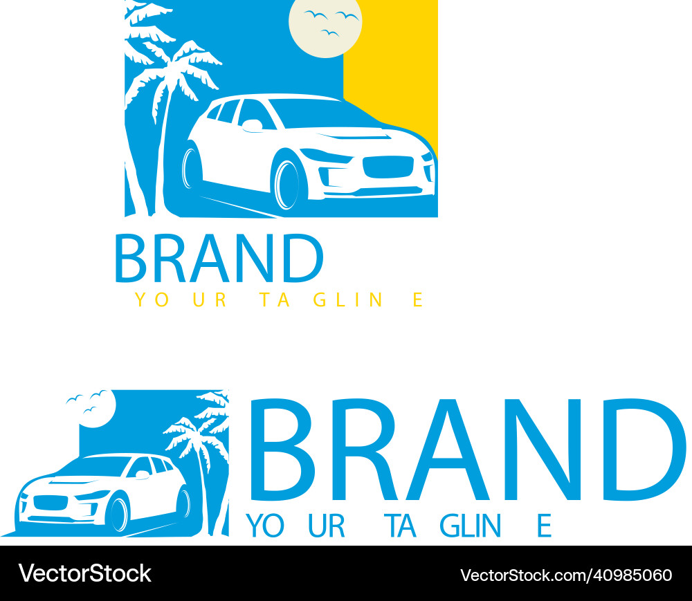 Coastal Car Emblem Vector Image