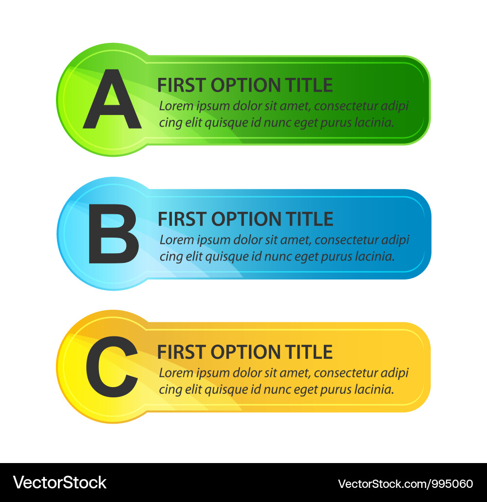 Colorful option buttons vector image