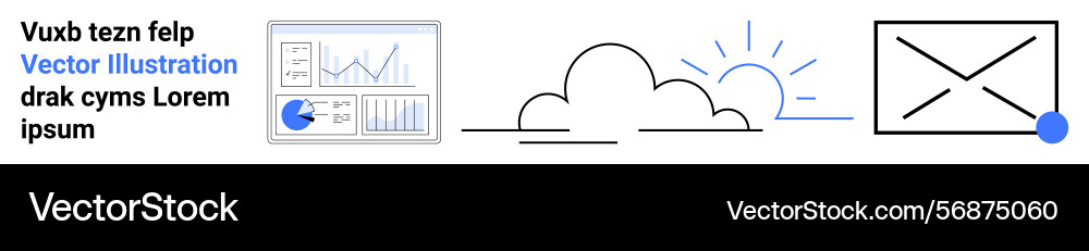 Data analytics cloud computing and messaging Vector Image