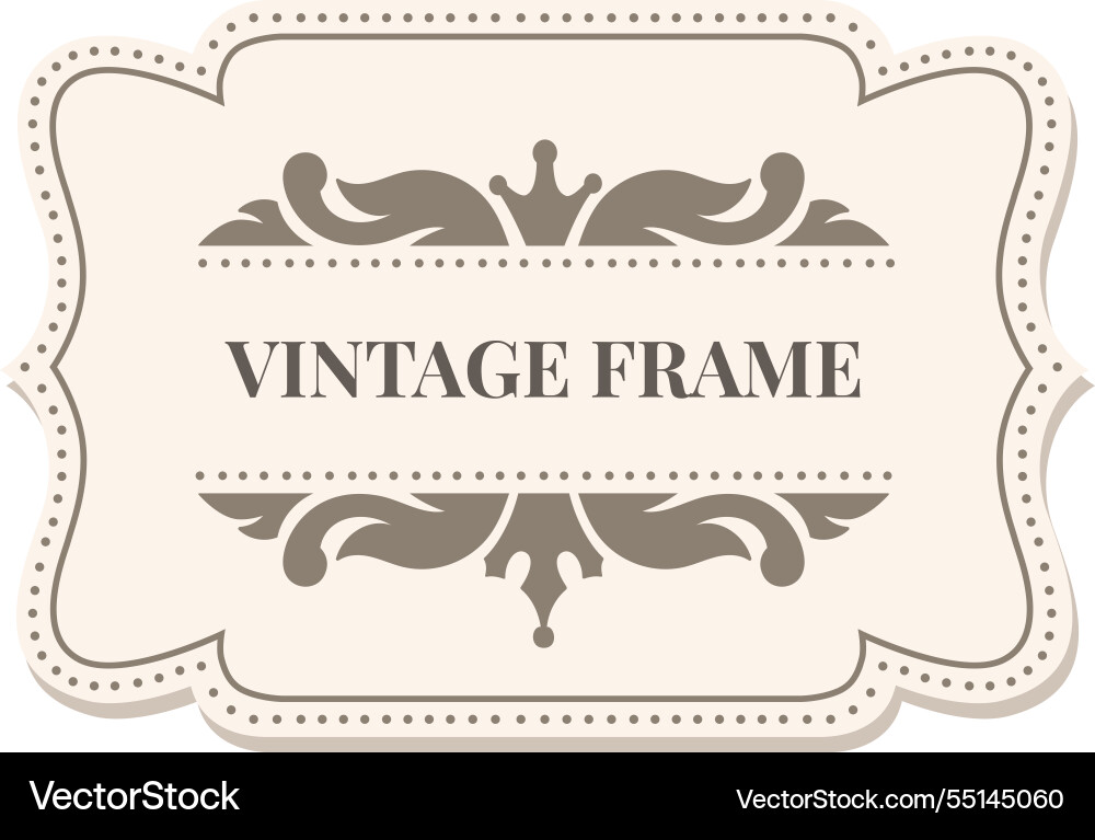 Elegant vintage frame with crown and floral Elegant vintage frame with crown and floral vector image