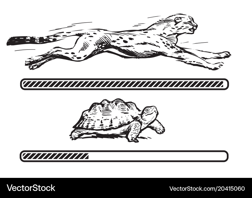 Fast Loading Speed Comparison vector image