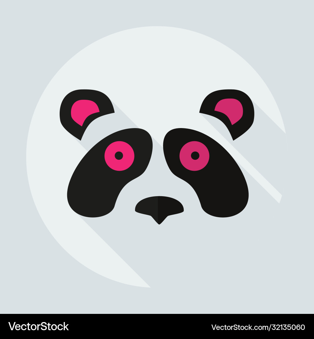 Flat modern design with shadow icons pandas vector image