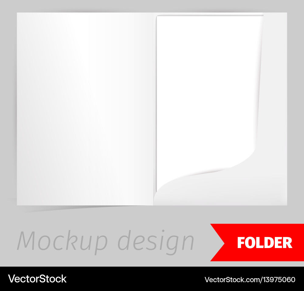 Fold realistic mockup design with shadow effect Fold realistic mockup design with shadow effect vector image