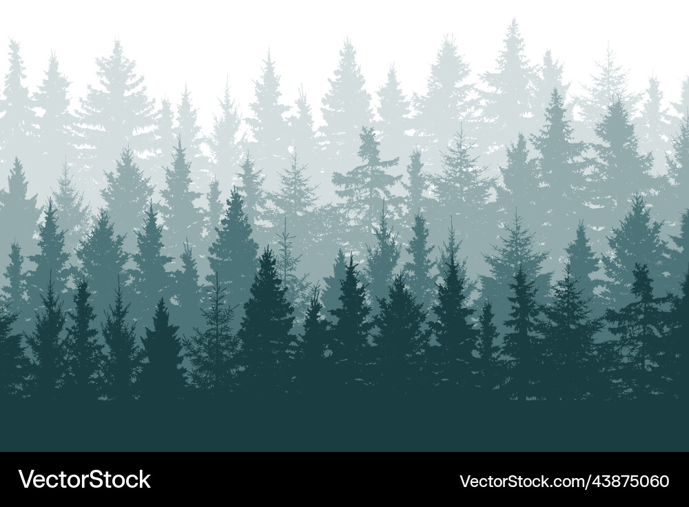 Forest Silhouette Wallpaper Vector Image